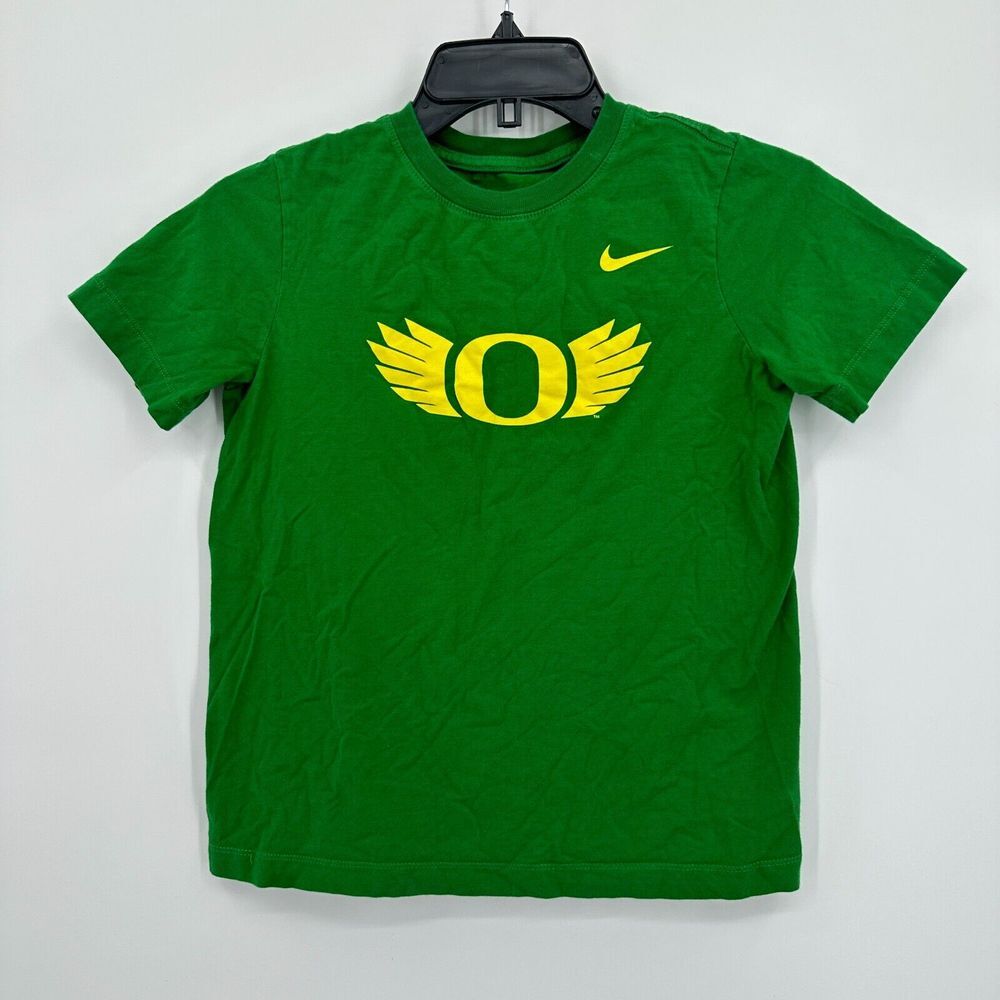 Oregon Ducks Nike Tshirt Kids Medium Green Yellow College‎ Football Game Day Tee